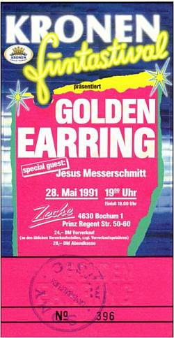 Golden Earring ticket#396 May 28, 1991 Bochum (Germany) - Zeche